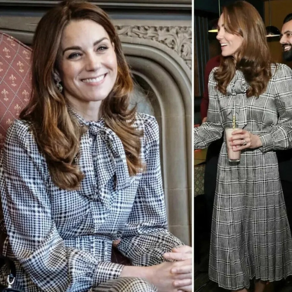 Zara NWT Houndstooth Dress ASO Kate Middleton